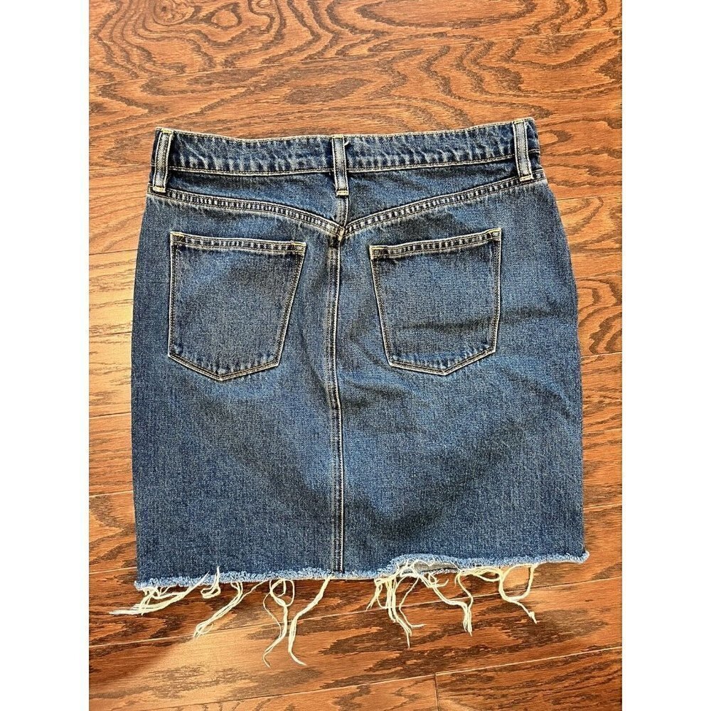 J Crew Denim Straight Women Size 6 Skirt Blue Jean Raw Hem Casual Med Wash - Picture 5 of 5